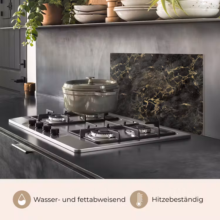 Zwart - Marmer - Goud - Nerf keuken achterwand spatscherm klein 900 -usp_DE