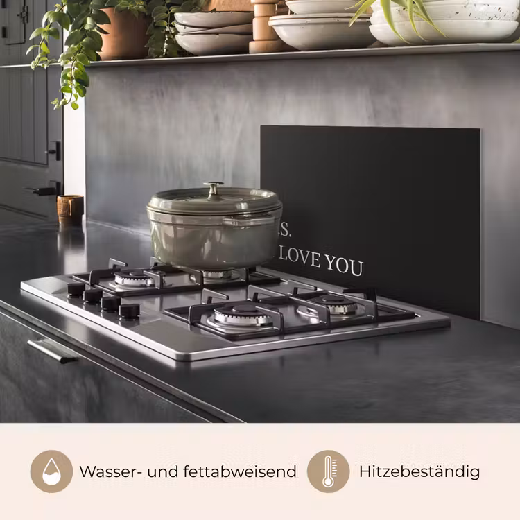 Zwart - Minimalistisch - Valentijn keuken achterwand spatscherm klein -usp_DE