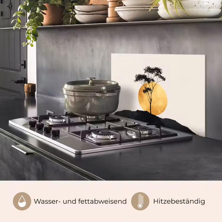 Zwarte boom - Gouden cirkel - Heuvel keuken achterwand spatscherm klein -usp_DE
