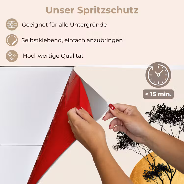 Zwarte boom - Gouden cirkel - Heuvel keuken achterwand spatscherm klein -spatscherm_DE