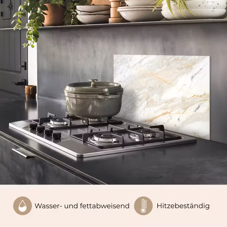 Zwart-wit foto van marmer keuken achterwand spatscherm klein -usp_DE