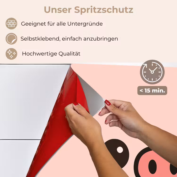 Varken - Roze - Minimalistisch keuken achterwand spatscherm klein -spatscherm_DE