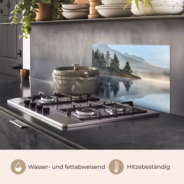 Meer - Mist - Bergen - Landschap keuken achterwand spatscherm klein -usp_DE