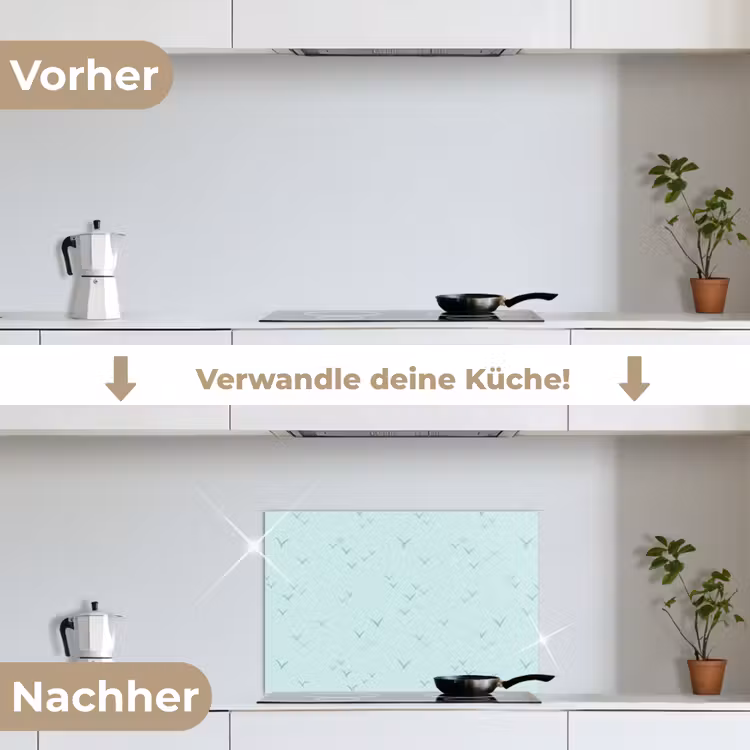 Meeuwen - Mint - Patroon keuken achterwand spatscherm klein 900 -voor_na_DE