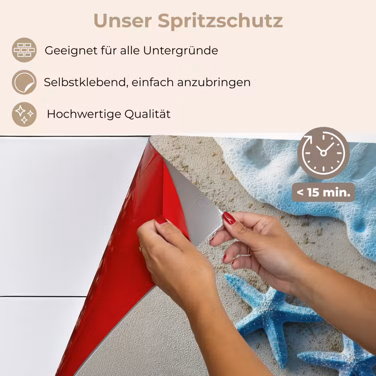 Zeesterren - Zand - Zee - Blauw keuken achterwand spatscherm klein -spatscherm_DE