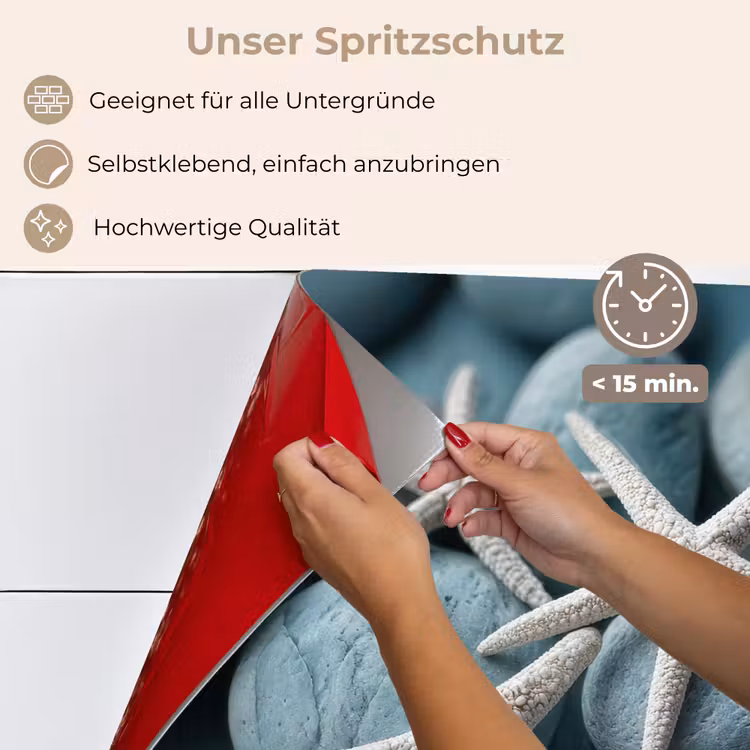 Zeesterren - Stenen - Wit keuken achterwand spatscherm klein -spatscherm_DE