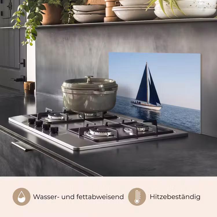 Zeilboot - Zee - Blauw keuken achterwand spatscherm klein -usp_DE