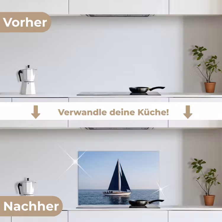 Zeilboot - Zee - Blauw keuken achterwand spatscherm klein -voor_na_DE