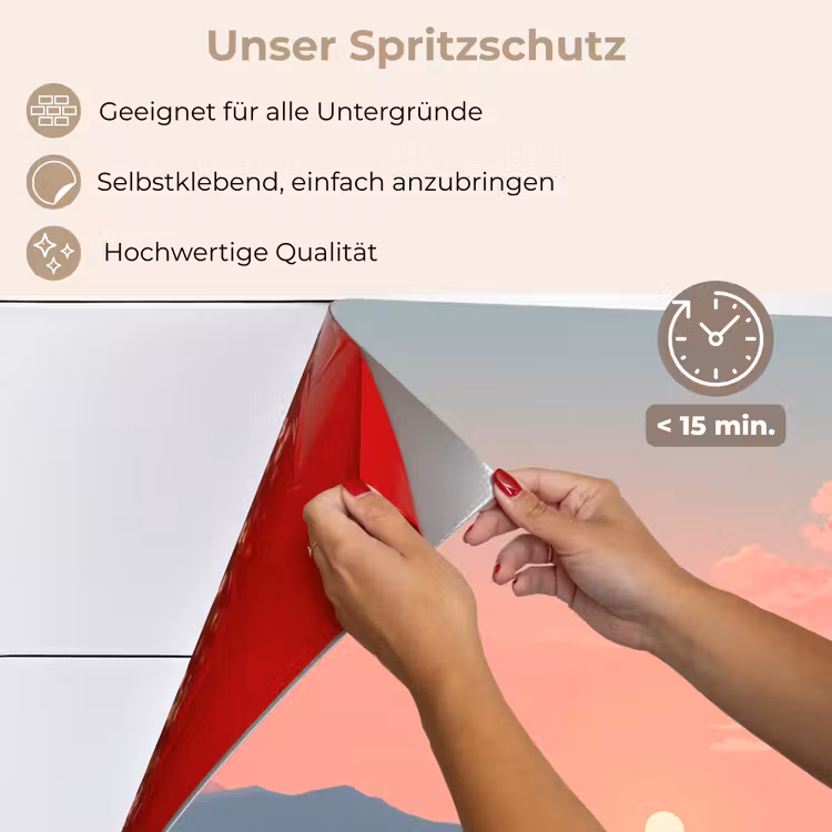Zeilboot - Roze zee - Zonsondergang - Bergen keuken achterwand spatscherm klein -spatscherm_DE
