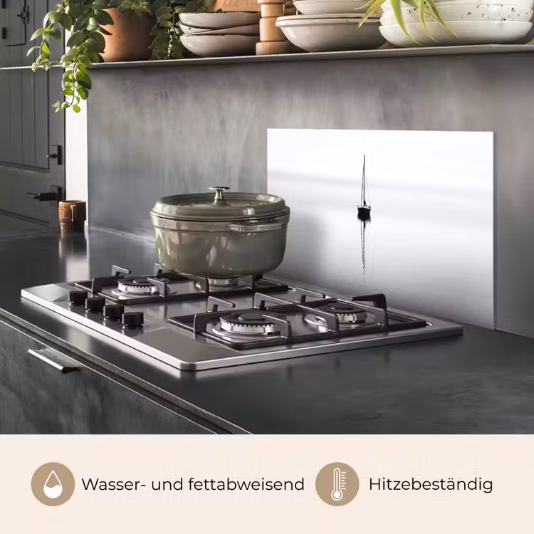 Zeilboot - Zwart - Water - Silhouet keuken achterwand spatscherm klein -usp_DE