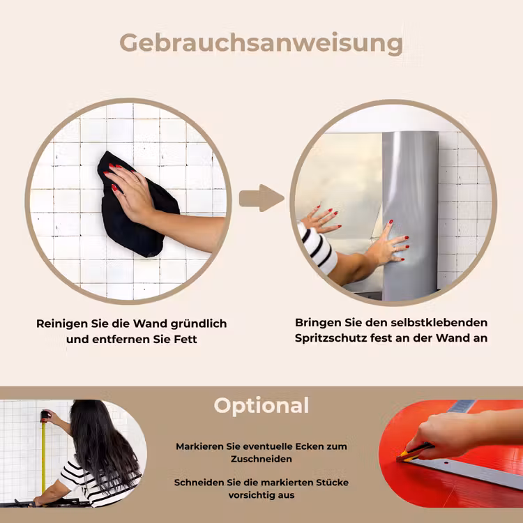 Zeilschip - Zee - Bewolkt keuken achterwand spatscherm klein -gebruiksaanwijzing_DE