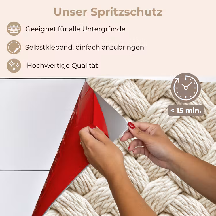 Touw - Gebreid - Beige keuken achterwand spatscherm klein 900 -spatscherm_DE