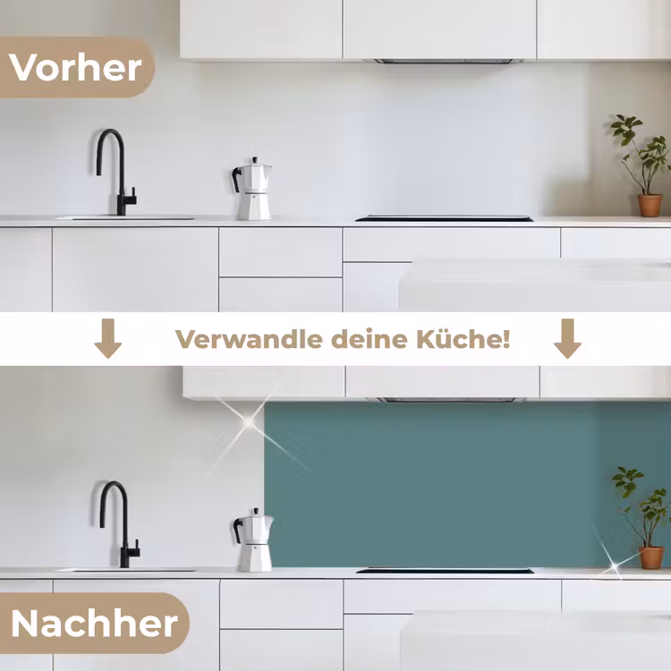 Serene - Teal - Blauw keuken achterwand 2 middel 871 -voor-na_DE