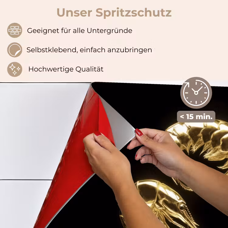 Garnalen - Zwart - Goud - Dieren keuken achterwand spatscherm klein -spatscherm_DE