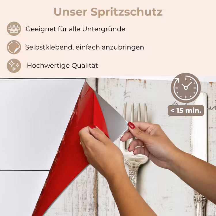 Zilver - Bestek - Hout keuken achterwand spatscherm klein -spatscherm_DE