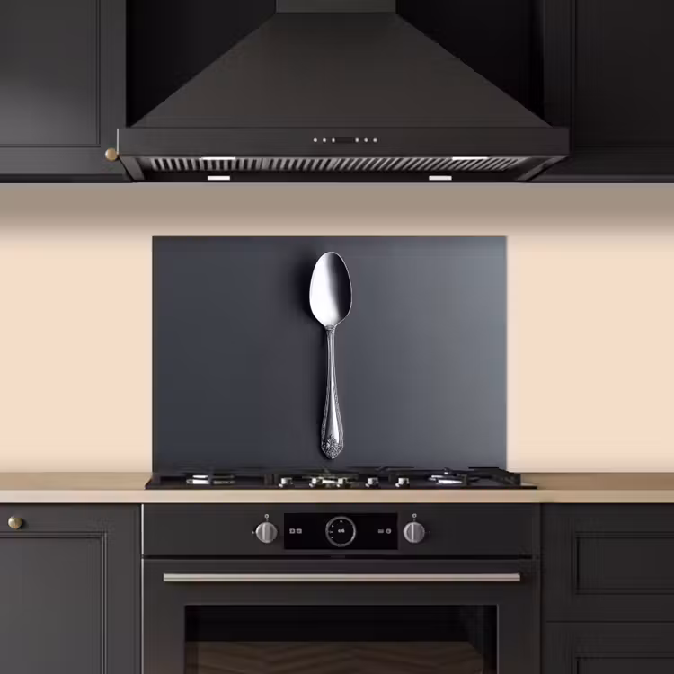 Zilver - Metaal - Lepel keuken achterwand spatscherm klein -sfeer1