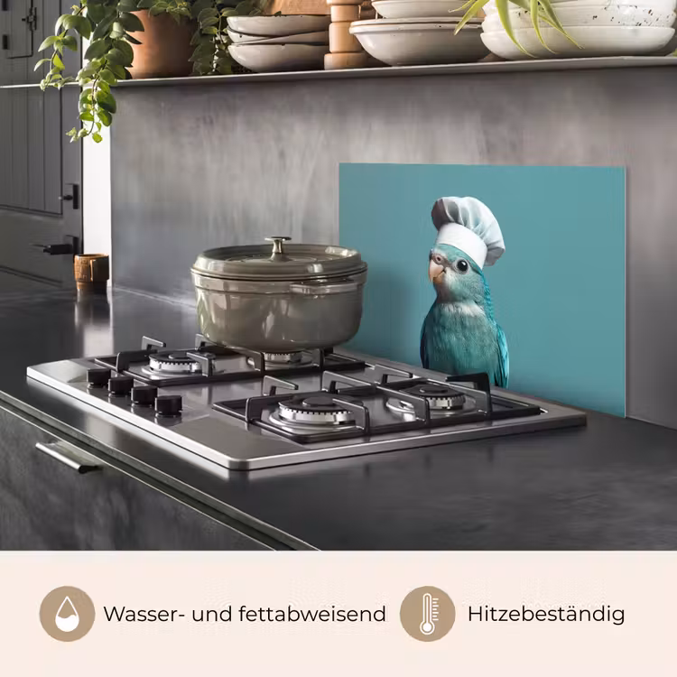 Parkiet - Vogel - Koksmuts - Cute keuken achterwand spatscherm klein -usp_DE
