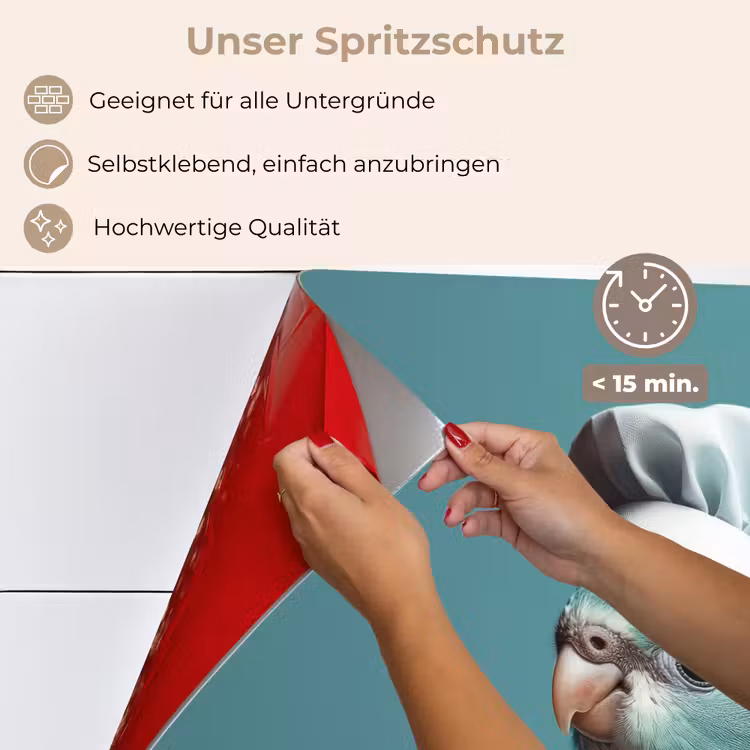 Parkiet - Vogel - Koksmuts - Cute keuken achterwand spatscherm klein -spatscherm_DE