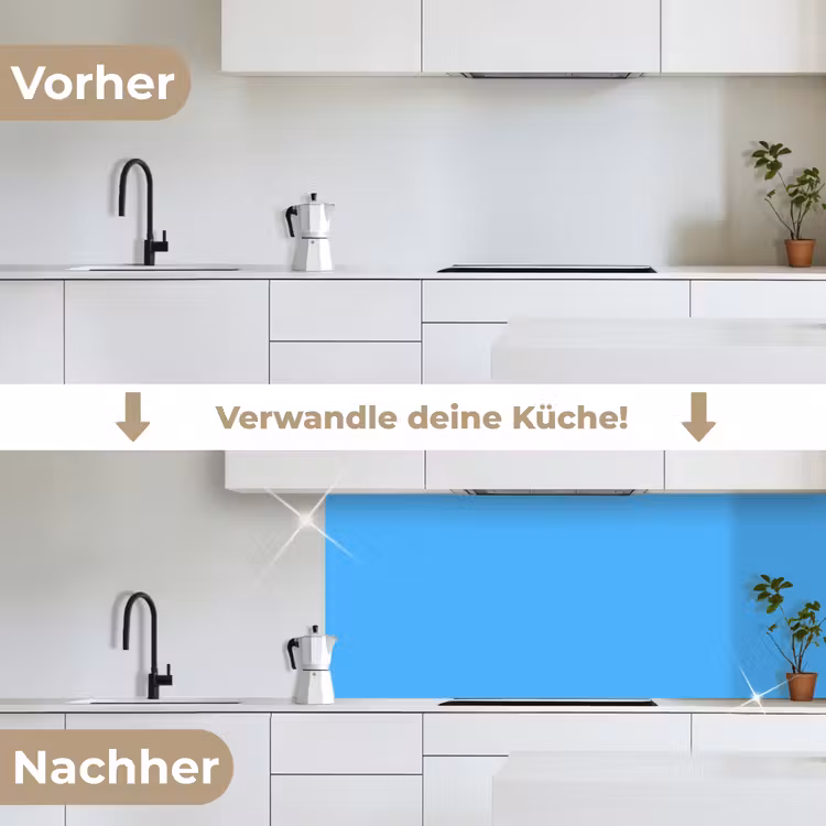 Sky - Blue - Blauw keuken achterwand 2 middel 871 -voor-na_DE