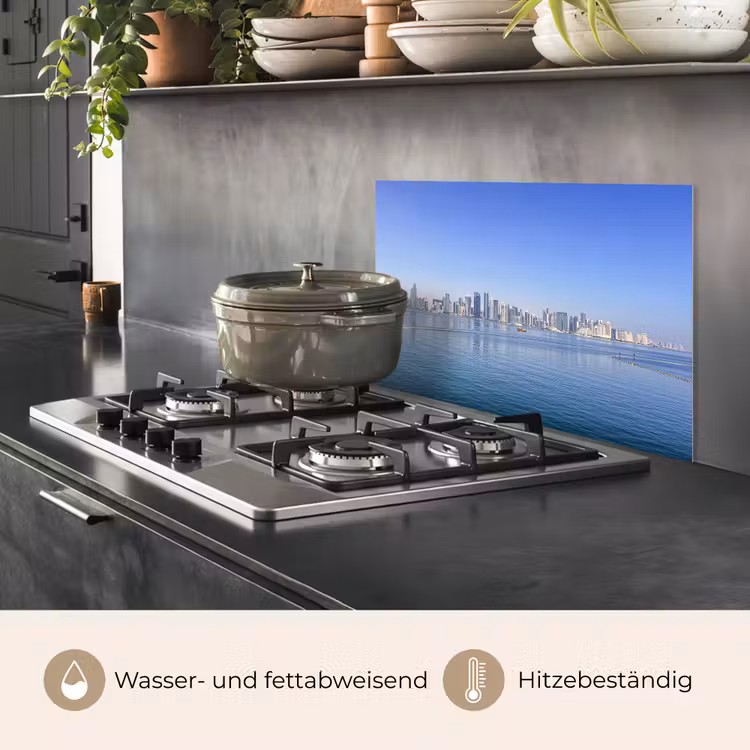 Skyline - Blauw - Zee - Gebouwen - Stad keuken achterwand spatscherm klein -usp_DE