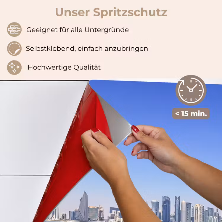 Skyline - Blauw - Zee - Gebouwen - Stad keuken achterwand spatscherm klein -spatscherm_DE