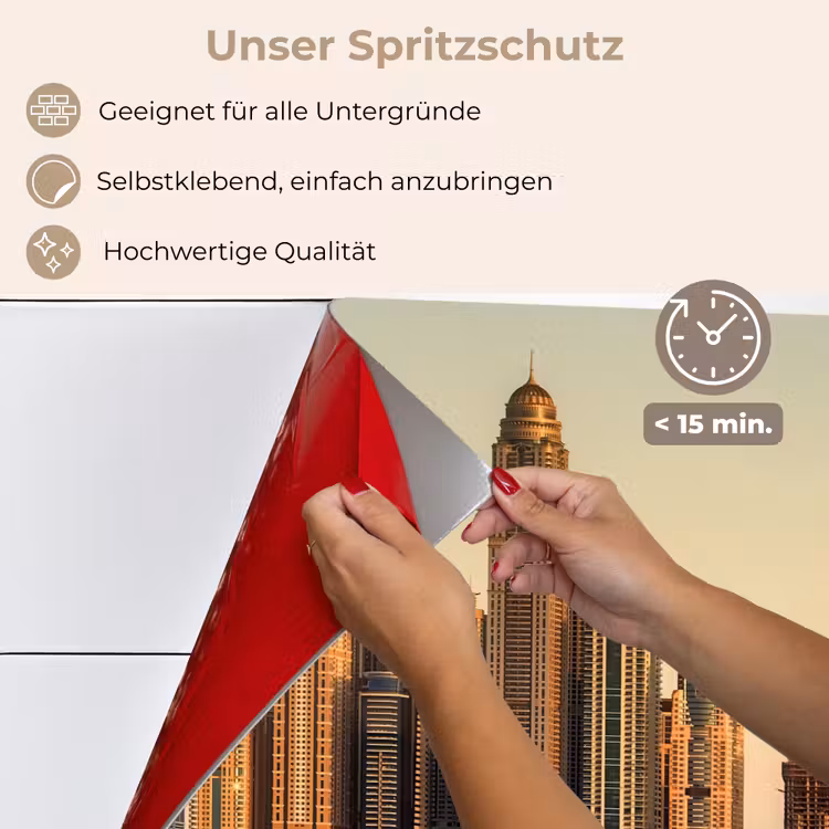 Skyline - Kanaal - Wolkenkrabbers keuken achterwand spatscherm klein -spatscherm_DE