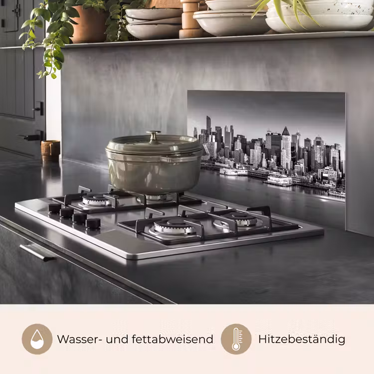 Skyline - Stad - Wolkenkrabbers - Zwart - Wit keuken achterwand spatscherm klein -usp_DE