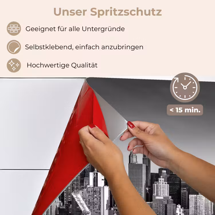 Skyline - Stad - Wolkenkrabbers - Zwart - Wit keuken achterwand spatscherm klein -spatscherm_DE