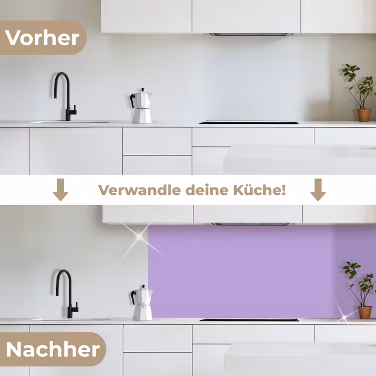 Soft - Lavender - Paars keuken achterwand 2 middel 871 -voor-na_DE