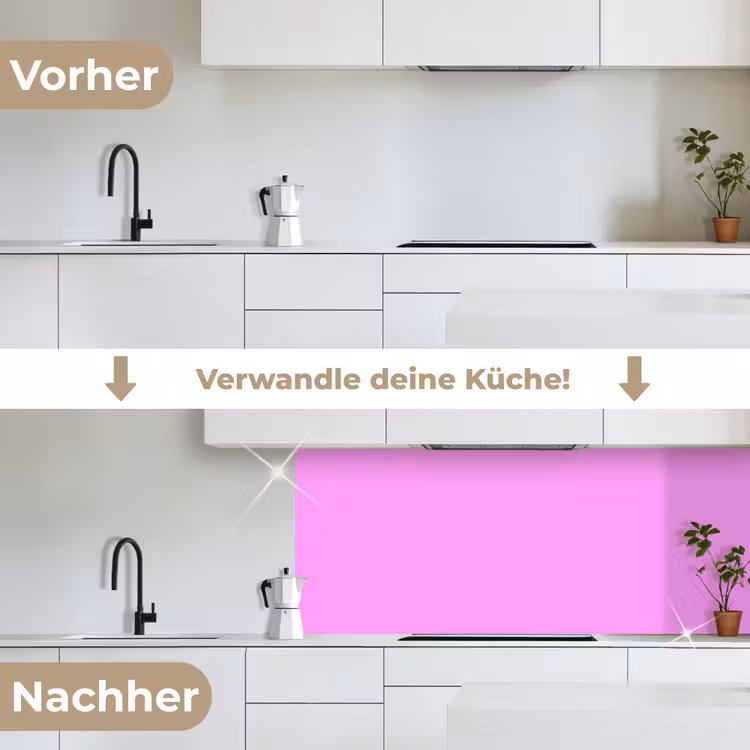 Soft - Lavender - Roze keuken achterwand 2 middel 871 -voor-na_DE