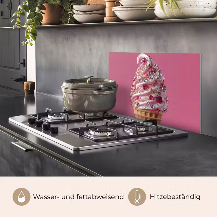 Softijs - Edelstenen - Roze - Hoorntje keuken achterwand spatscherm klein -usp_DE