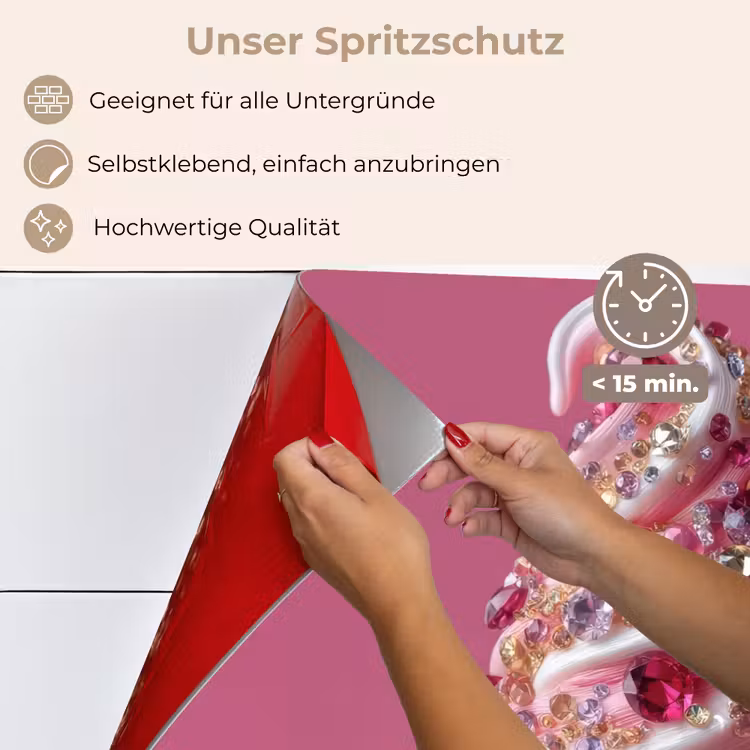 Softijs - Edelstenen - Roze - Hoorntje keuken achterwand spatscherm klein -spatscherm_DE