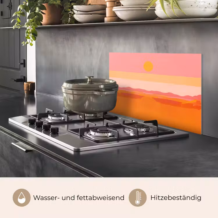 Zon - Abstract - Landschap - Oranje keuken achterwand spatscherm klein -usp_DE