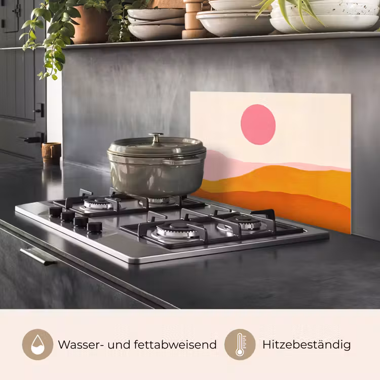 Zon - Heuvels - Abstract - Roze keuken achterwand spatscherm klein -usp_DE