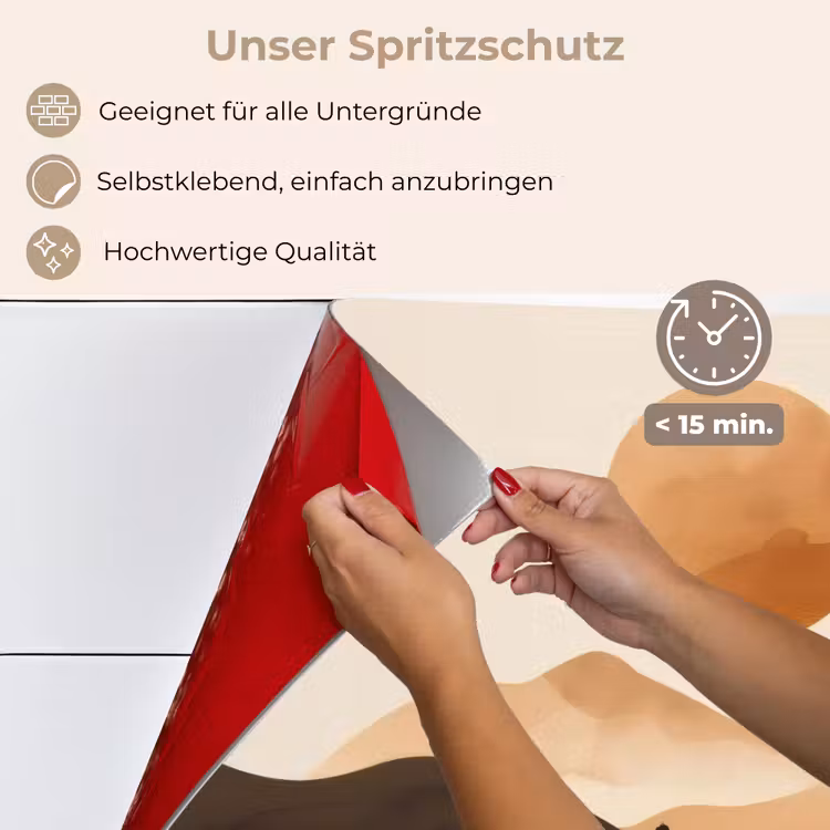 Zon - Heuvels - Boom - Abstract keuken achterwand spatscherm klein -spatscherm_DE