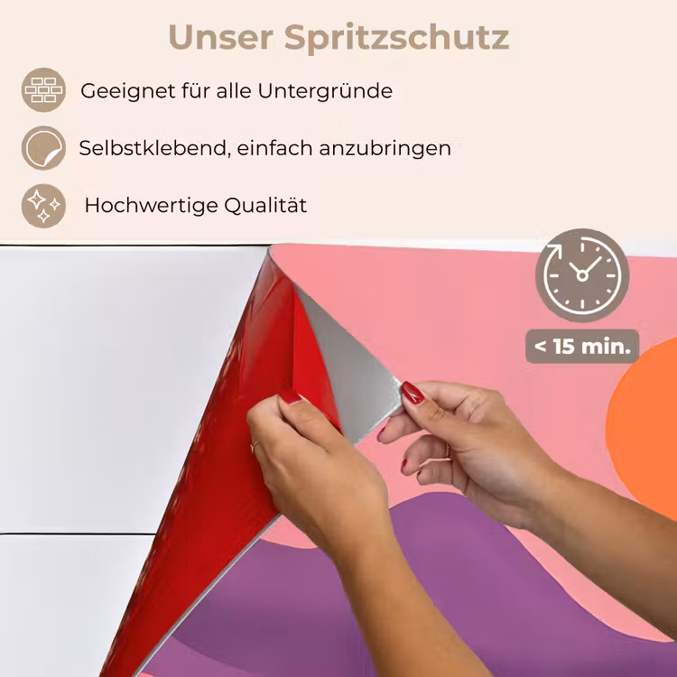 Zon - Heuvels - Paars - Abstract keuken achterwand spatscherm klein -spatscherm_DE