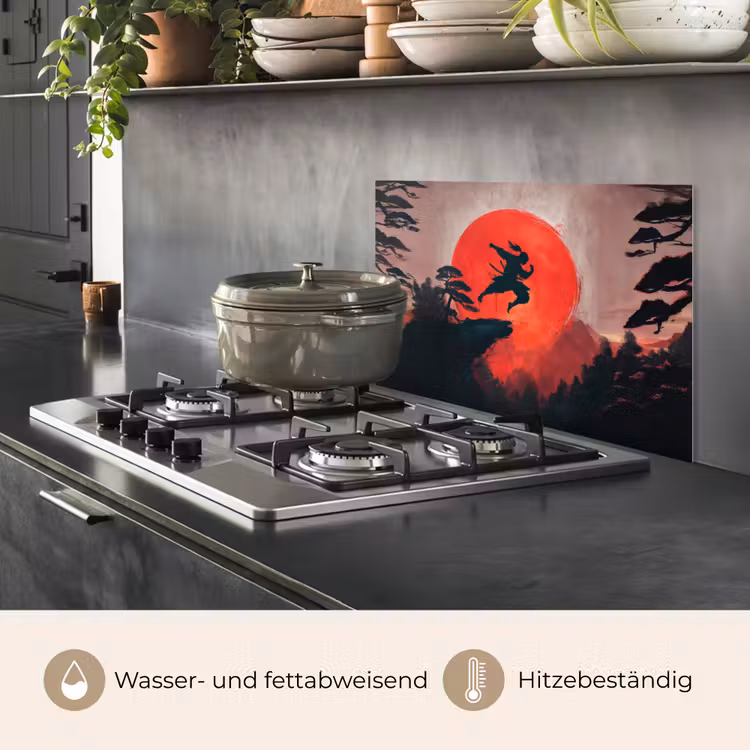 Zon - Krijger - Bomen - Bergen keuken achterwand spatscherm klein -usp_DE
