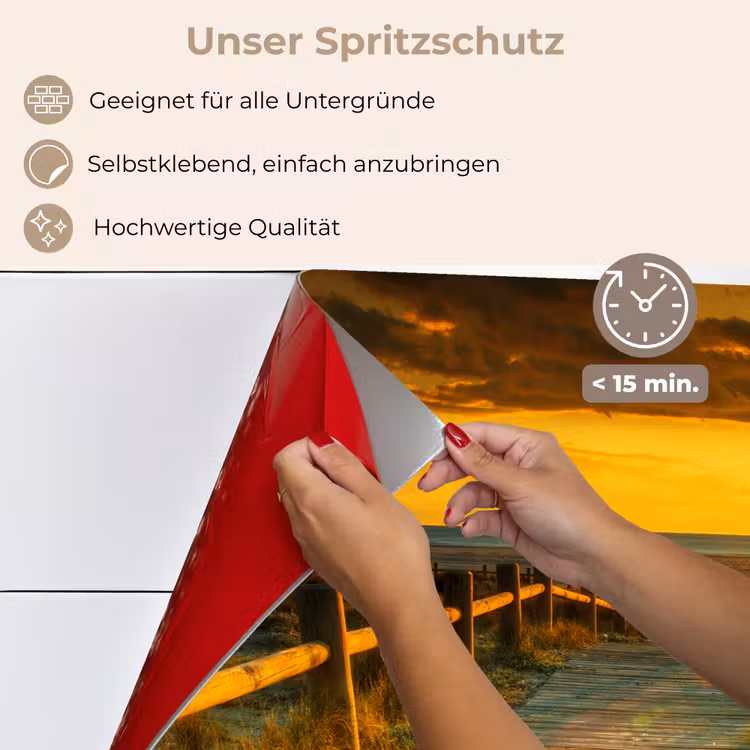 Zon - Strand - Duin - Horizon - Gras - Pad - Oranje keuken achterwand spatscherm klein -spatscherm_DE