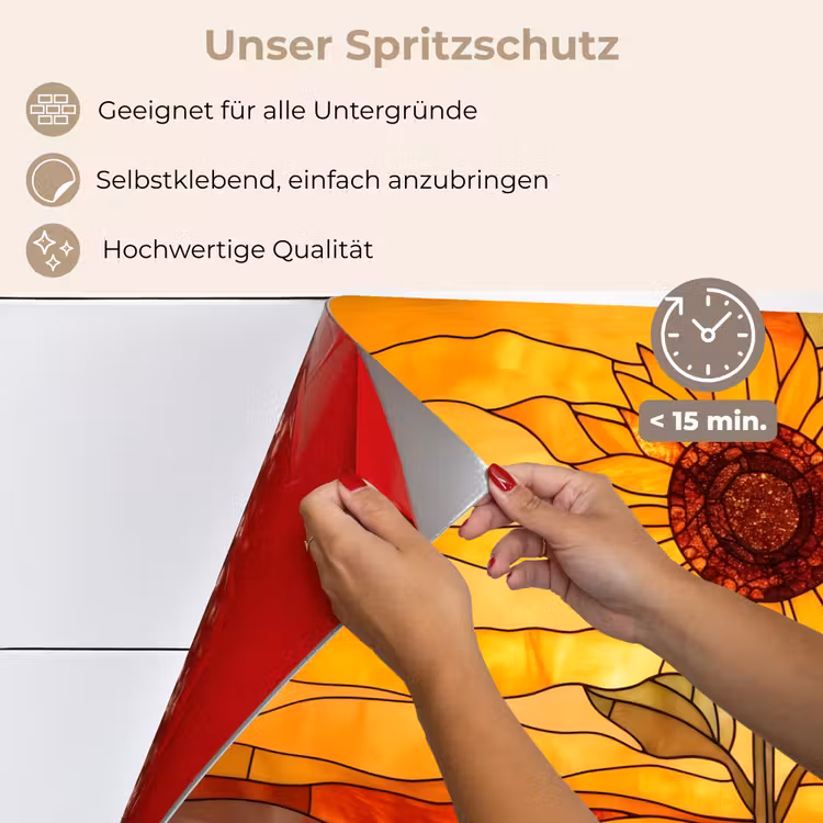 Zonnebloem - Mozaïek - Zonsondergang - Geel keuken achterwand spatscherm klein -spatscherm_DE
