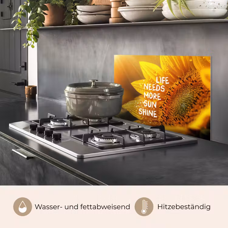 Zonnebloem - Close up - Geel - Quote keuken achterwand spatscherm klein -usp_DE