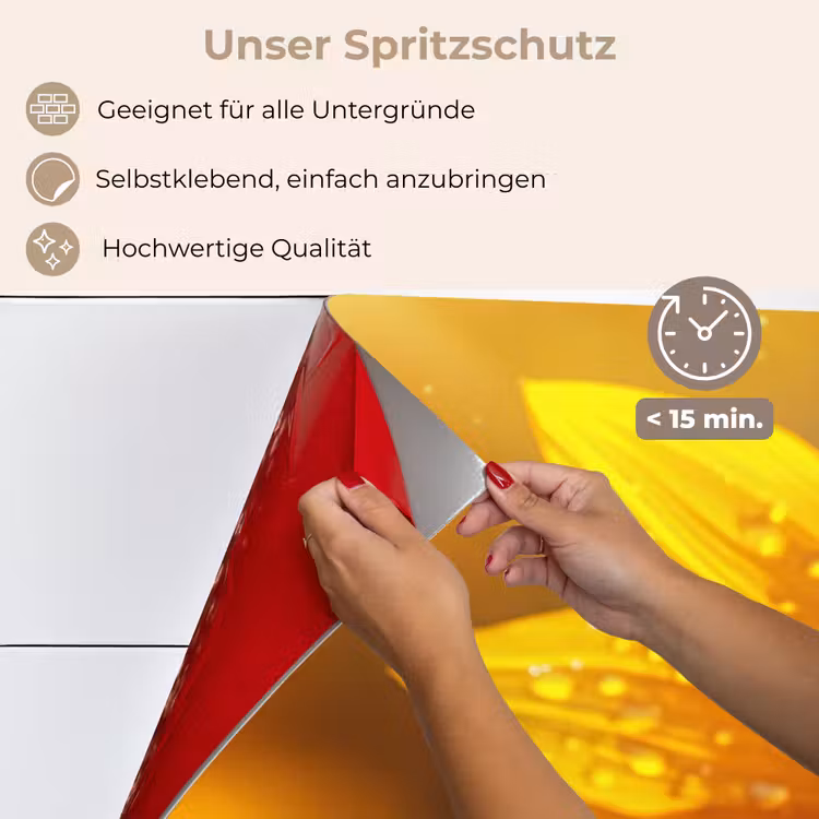 Zonnebloem - Dauwdruppels - Geel - Zonlicht keuken achterwand spatscherm klein -spatscherm_DE