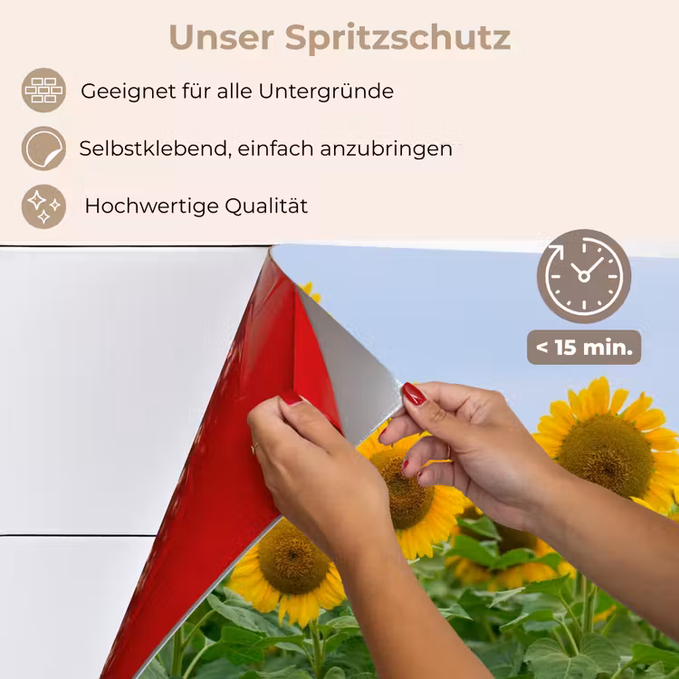 Zonnebloemen - Geel - Natuur keuken achterwand spatscherm klein -spatscherm_DE