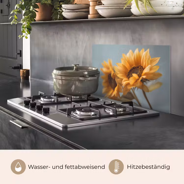 Zonnebloemen - Geel - Wazig keuken achterwand spatscherm klein -usp_DE