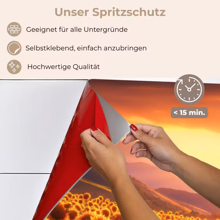 Zonnebloemen - Zonsondergang - Landschap keuken achterwand spatscherm klein -spatscherm_DE