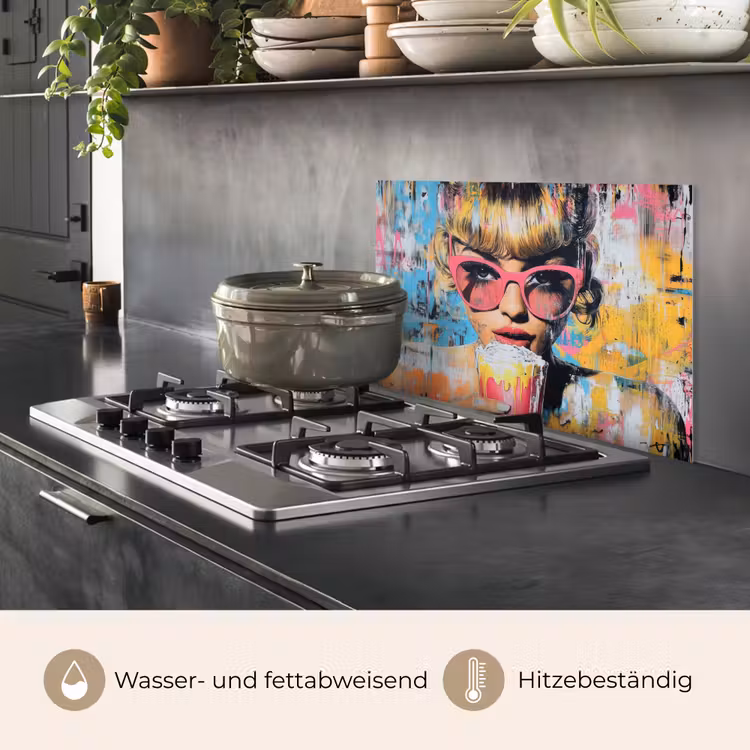 Zonnebril - Vrouw - Kleurrijk - Verfspetters keuken achterwand spatscherm klein -usp_DE