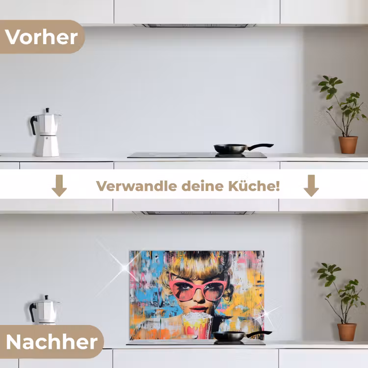 Zonnebril - Vrouw - Kleurrijk - Verfspetters keuken achterwand spatscherm klein -voor_na_DE