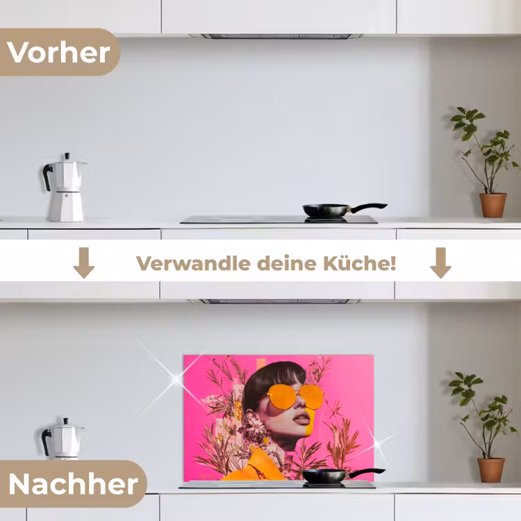 Zonnebril - Oranje - Vrouw - Planten keuken achterwand spatscherm klein -voor_na_DE