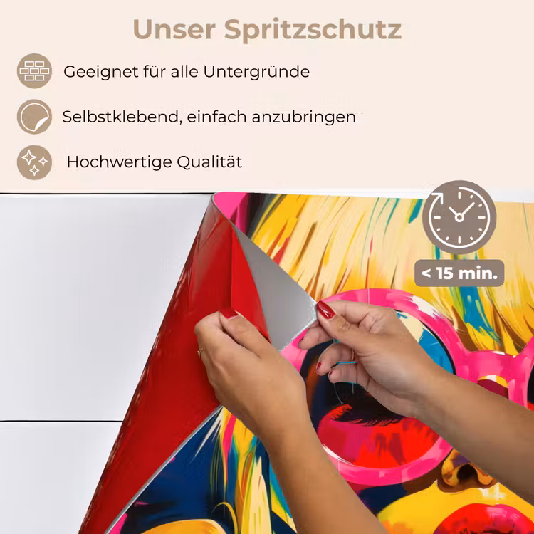 Zonnebril - Roze - Vrouw - Rietje keuken achterwand spatscherm klein -spatscherm_DE