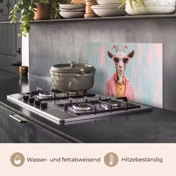 Zonnebril - Roze - Geit - Horen keuken achterwand spatscherm klein -usp_DE