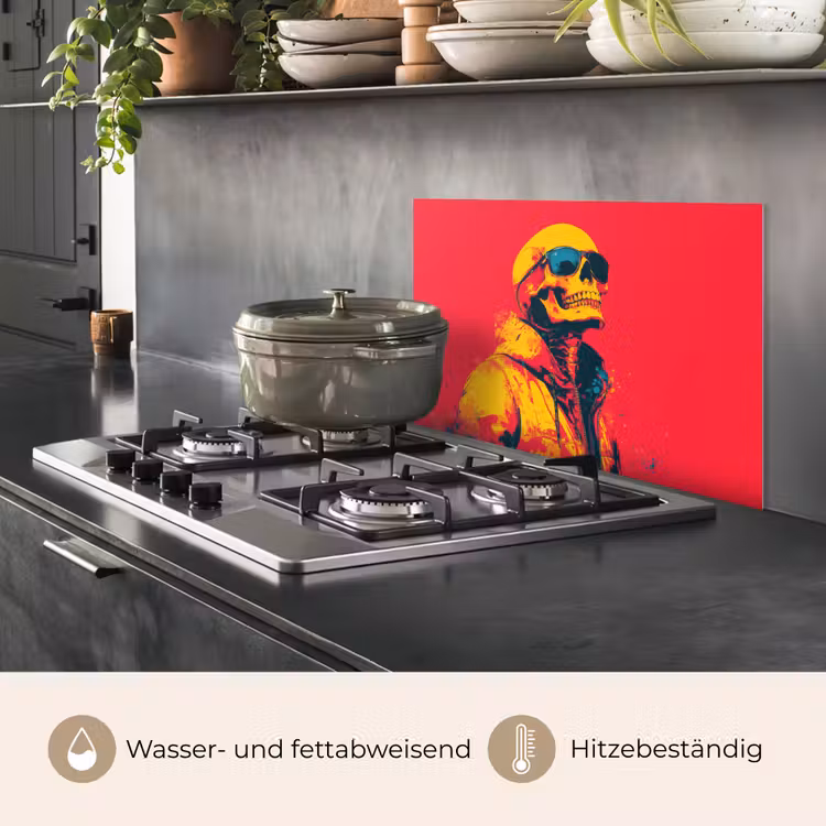 Zonnebril - Schedel - Jas - Rood keuken achterwand spatscherm klein -usp_DE